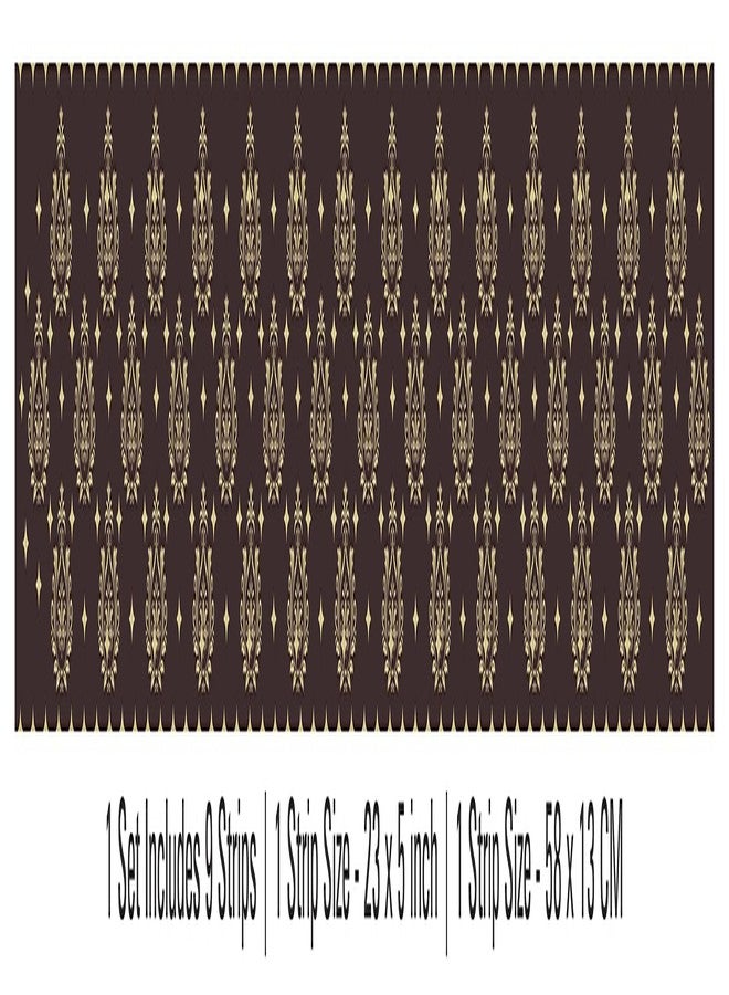DivineDesigns ملصقات لاصقة ذاتية اللصق من مادة PVC بنقوش بنية اللون من DivineDesigns، متعددة الألوان | المقاس: 23 × 5 بوصة (9 قطع) | ملصقات للأرضيات، والجدران، والأبواب، والأدراج، وأي مكان ترغب بتزيينه - Image 5
